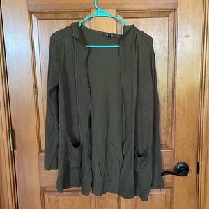 Green Hooded Cardigan